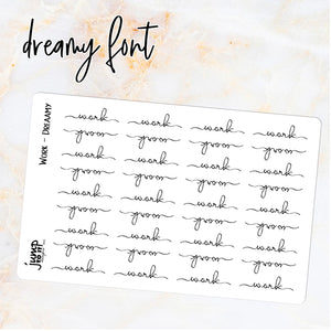 Foil Planner Stickers - WORK text - Erin Condren Happy Planner B6 Hobo