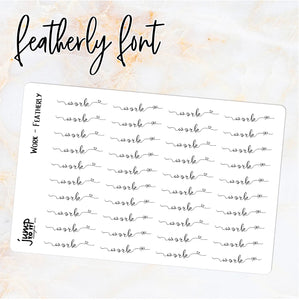 Foil Planner Stickers - WORK text - Erin Condren Happy Planner B6 Hobo