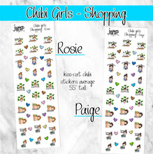 Load image into Gallery viewer, SHOPPING Chibi Girls planner stickers               (S-107-6+)