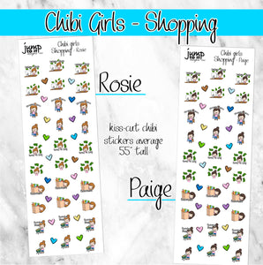 SHOPPING Chibi Girls planner stickers               (S-107-6+)