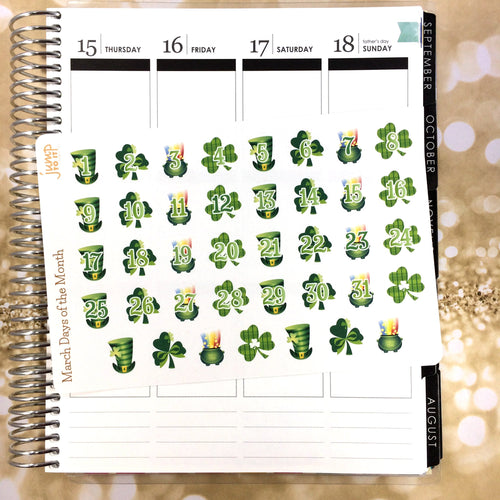 March Days of the Month stickers               (S-100-3)