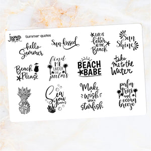 Foil Planner Stickers - SUMMER QUOTES - Erin Condren Happy Planner Big Mini B6 Hobo