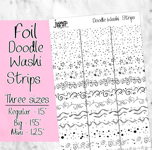 Foil Doodle Washi Strips - Erin Condren Happy Planner B6 Hobonichi