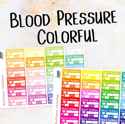 Blood Pressure Colorful Bright & Pastel planner stickers           (R-102+)