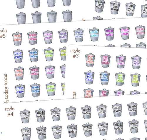 Trash reminder icons planner stickers               (R-123+)