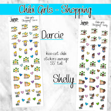 Load image into Gallery viewer, SHOPPING Chibi Girls planner stickers               (S-107-6+)