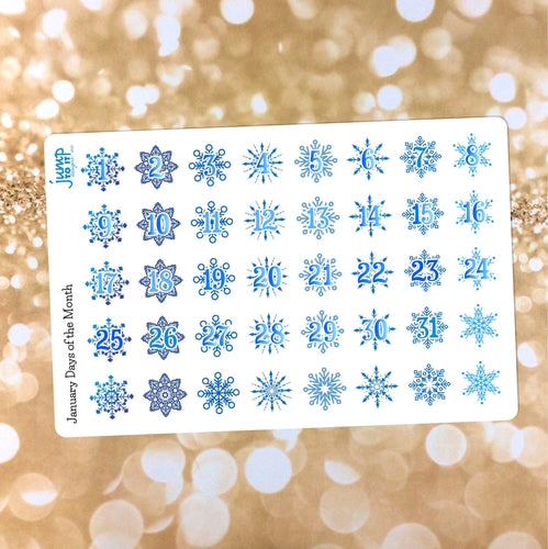 January Days of the Month stickers            (S-100-1)