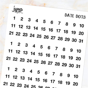 Day date dots stickers              (S-110-1)