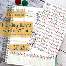 Load image into Gallery viewer, Holiday Lights washi strips  - for Erin Condren Happy Planner Hobonichi - christmas
