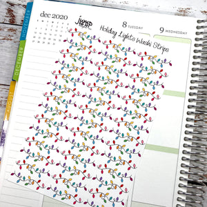 Holiday Lights washi strips  - for Erin Condren Happy Planner Hobonichi - christmas