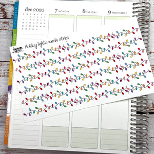 Holiday Lights washi strips  - for Erin Condren Happy Planner Hobonichi - christmas