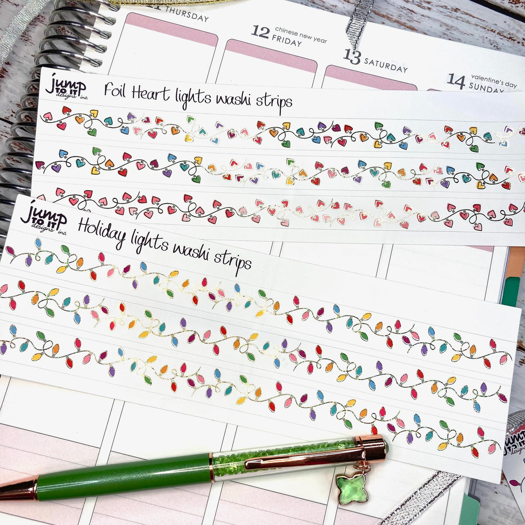 FOIL Holiday & Heart lights - Erin Condren Happy Planner B6 Hobonichi planner stickers