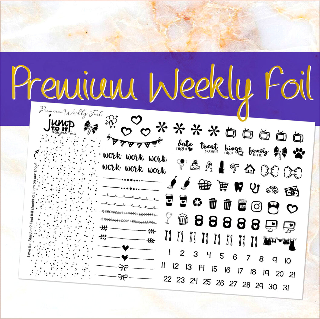 Premium Weekly FOIL sheet - Erin Condren Happy Planner B6 Hobonichi planner stickers