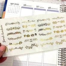 Load image into Gallery viewer, Foil FLORAL DIVIDERS - Planner Stickers Erin Condren Happy Planner Plum Planner