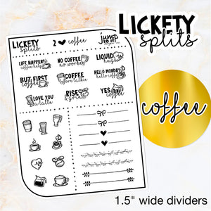 Foil - Lickety Splits - Coffee - planner stickers Erin Condren Happy Planner B6 Hobo - Starbucks latte Dunkin