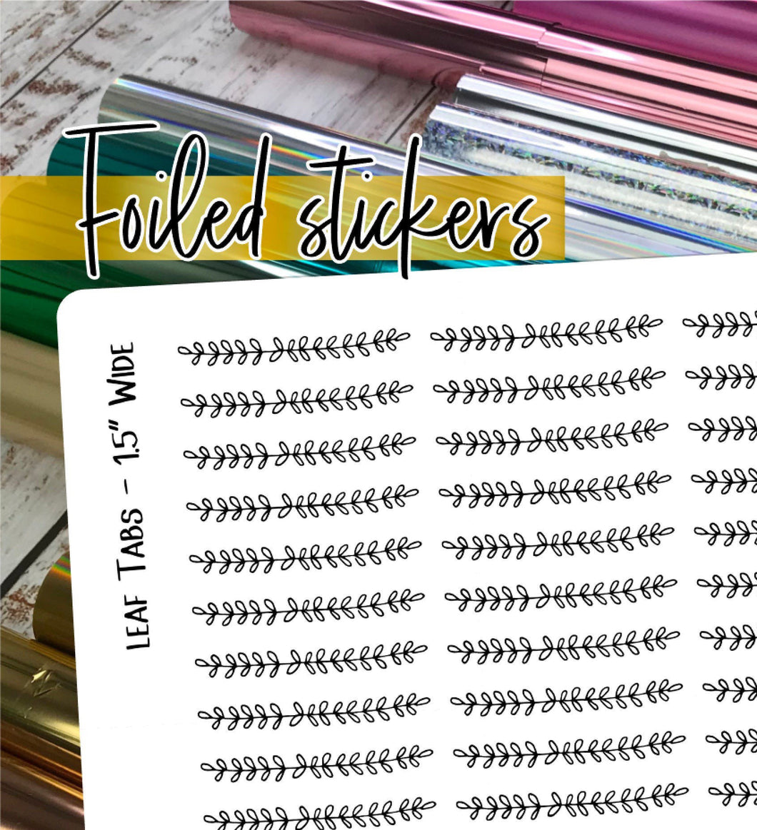 Foil Planner Stickers - LEAF DIVIDERS - Erin Condren Happy Planner B6 Hobo