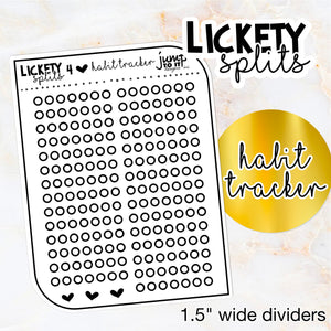 Foil - Lickety Splits - HABIT TRACKER - planner stickers Erin Condren Happy Planner B6 Hobo -chores