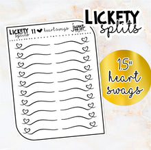 Load image into Gallery viewer, Foil - Lickety Splits - 1.5&quot; HEART SWAGS - planner stickers Erin Condren Happy Planner B6 Hobo -chores
