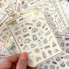 Load image into Gallery viewer, Foil - Lickety Splits - CAMPING - planner stickers Erin Condren Happy Planner B6 Hobo - RV