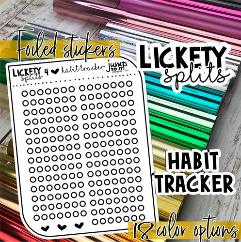 Foil - Lickety Splits - HABIT TRACKER - planner stickers Erin Condren Happy Planner B6 Hobo -chores