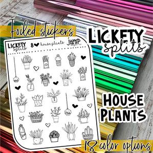 Foil - Lickety Splits - HOUSE PLANTS - planner stickers Erin Condren Happy Planner B6 Hobo - house chores