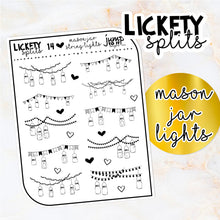 Load image into Gallery viewer, Foil - Lickety Splits - MASON JAR LIGHTS - planner stickers Erin Condren Happy Planner B6 Hobo -chores