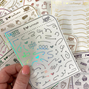 Foil - Lickety Splits - ARROWS - planner stickers Erin Condren Happy Planner B6 Hobo - accents