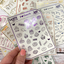 Load image into Gallery viewer, Foil - Lickety Splits - DESSERT - planner stickers Erin Condren Happy Planner B6 Hobo - food sweets
