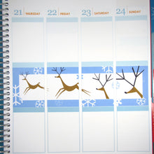 Load image into Gallery viewer, Reindeer Scene full box stickers - for Erin Condren Planner - snow christmas december january holiday santa