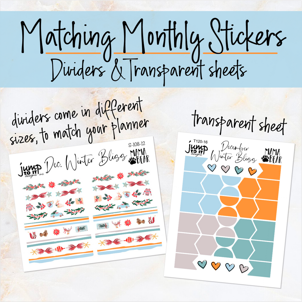 December Winter Bliss Matching Dividers & Transparent sheets      (S108-12+  T120-16)