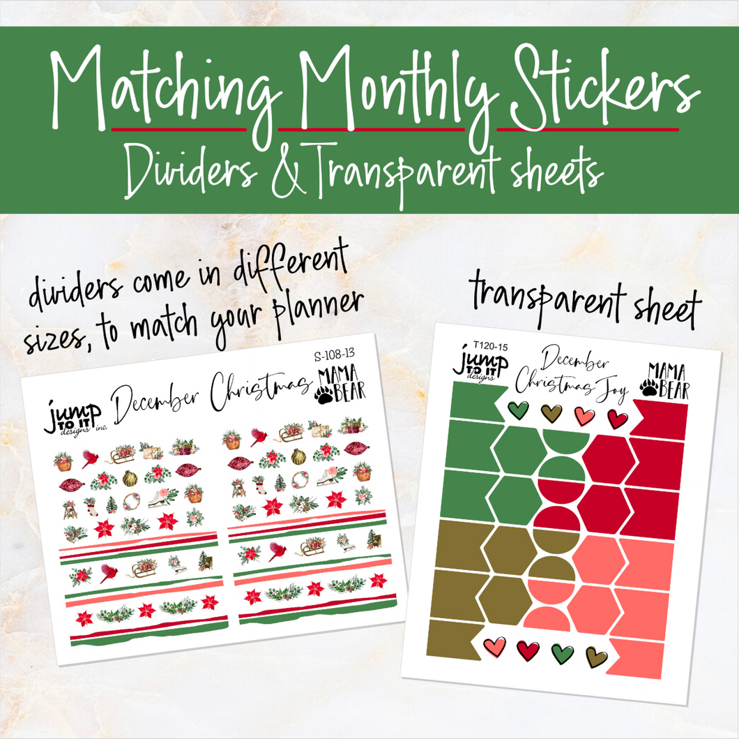 December Christmas Joy Matching Dividers & Transparent sheets      (S108-13+  T120-15)