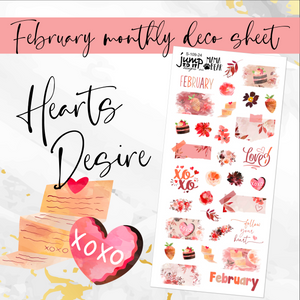 February Hearts Desire Deco sheet - planner stickers          (S-109-24)