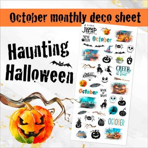 October Haunting Halloween Deco sheet - planner stickers          (S-109-9)