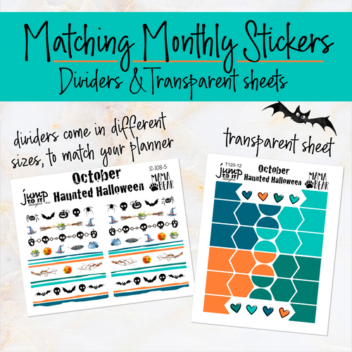 October Haunting Halloween Matching Dividers & Transparent sheets      (S108-5+  T120-12)