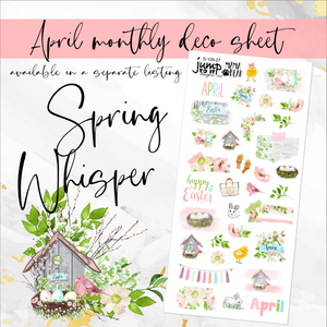 Spring Whisper - weekly kit Erin Condren Vertical Horizontal, Happy Planner Classic, Mini & Big & Hobonichi Cousin