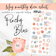 Load image into Gallery viewer, May Peachy Blue monthly - Hobonichi Weeks personal planner