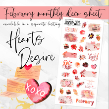 Load image into Gallery viewer, February Hearts Desire monthly - Hobonichi Weeks personal planner